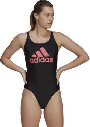 Fekete egyrészes női sport fürdőruha Adidas