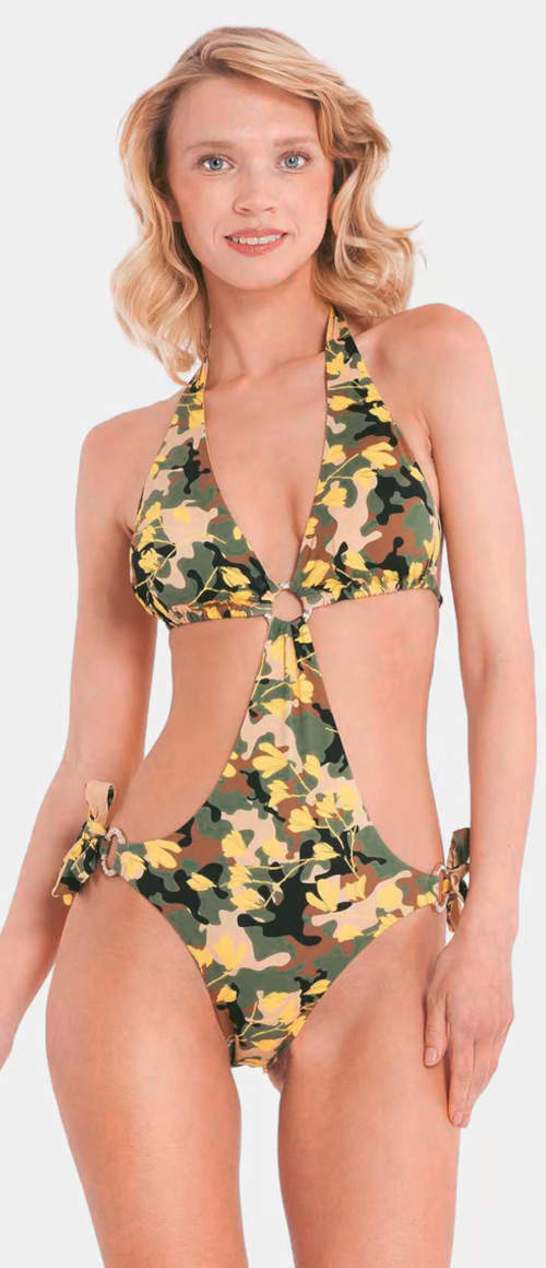 Katonai női egyrészes fürdőruha monokini